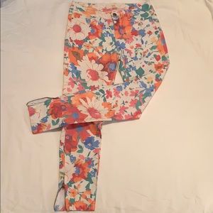 🌸🌼 Zara Floral Skinny Jeans 🌻✌🏻Euro 38